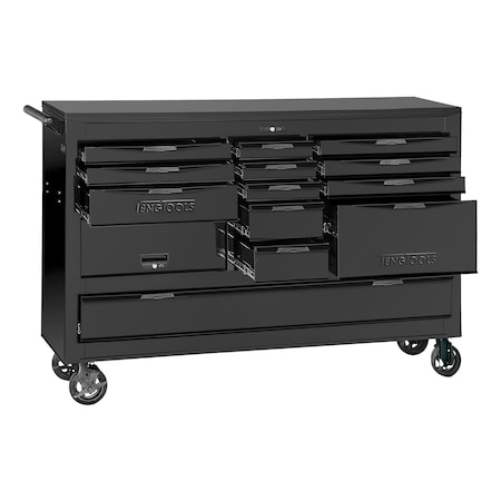 Teng Tools Roller Cabinet Tool Chest / Wagon, 14 Drawer, 67 in W TCW813UNBK